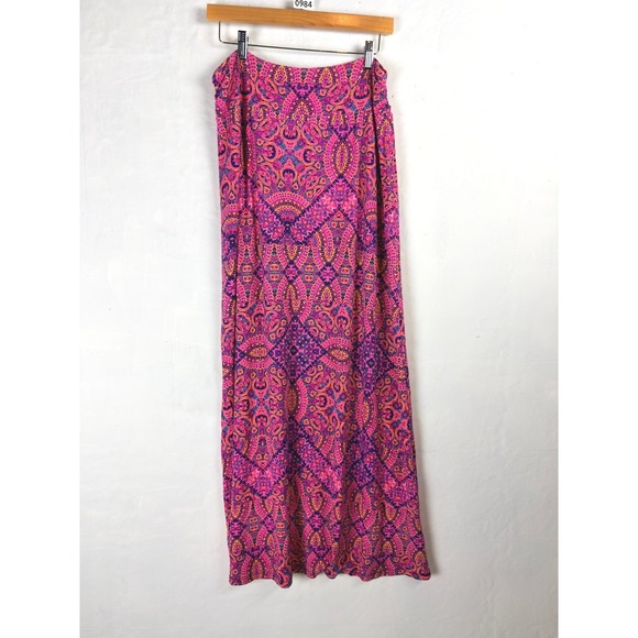 Cynthia Rowley Dresses & Skirts - 2/$30 Cynthia Rowley Pink Paisley Geometric Boho Jersey Knit Maxi Skirt Large